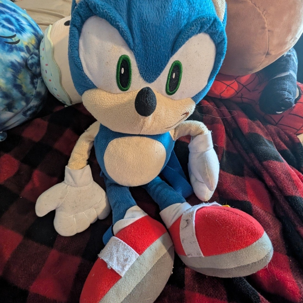 Blue and Red Plush Toy
